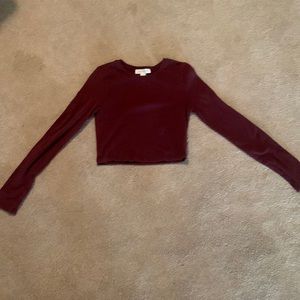 Maroon Long Sleeve crop top